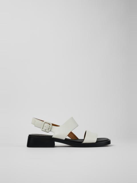 White Leather Sandals for Women.