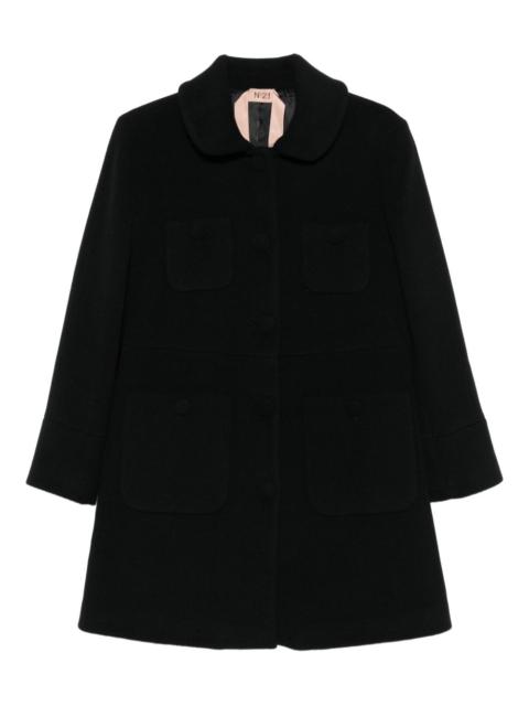 peter-pan collar patch-pocket coat