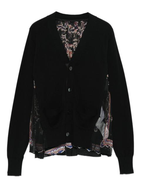 paisley panel cardigan