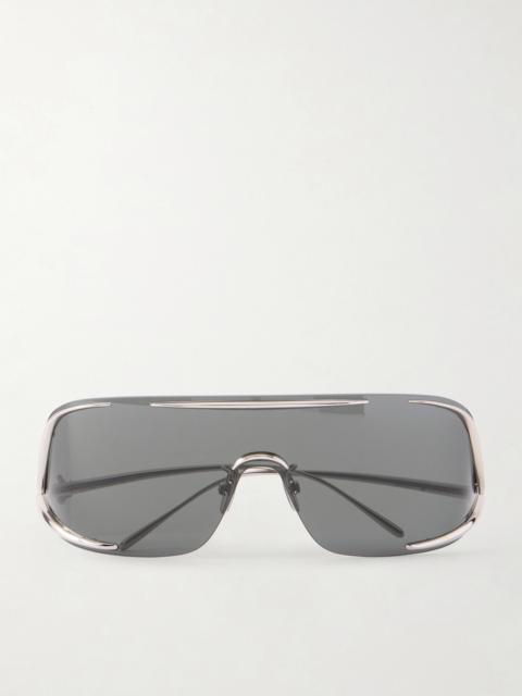 Signature D-frame Silver-tone Sunglasses