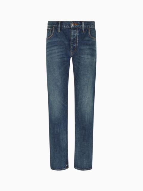 J41 STRAIGHT-FIT VINTAGE JEANS IN EMPORIO ARMANI LAB DENIM