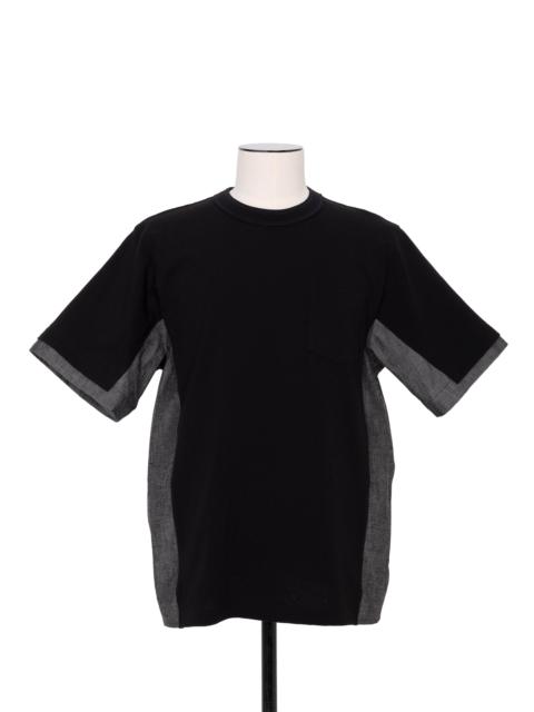 Light Weight Denim x Cotton Jersey T-Shirt