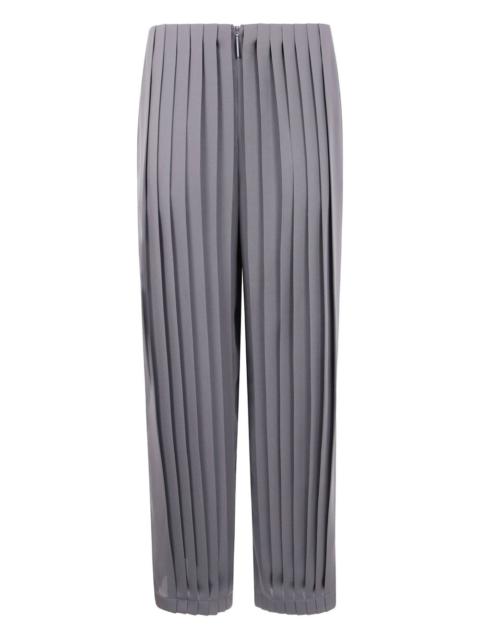 pleated silk trousers