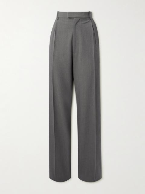Pleated Wool-blend Straight-leg Pants