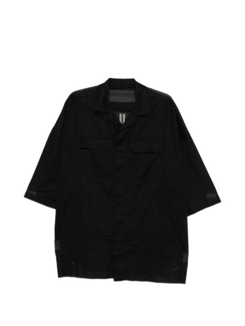 chest-pocket black shirt