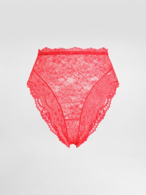 High-waisted lace briefs