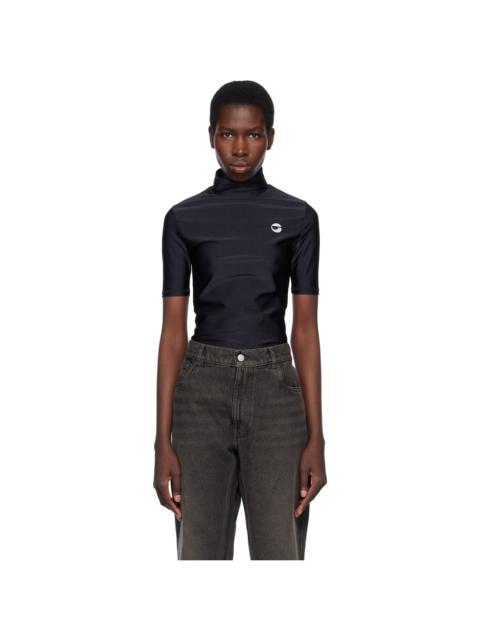 Black High Neck Fitted Top