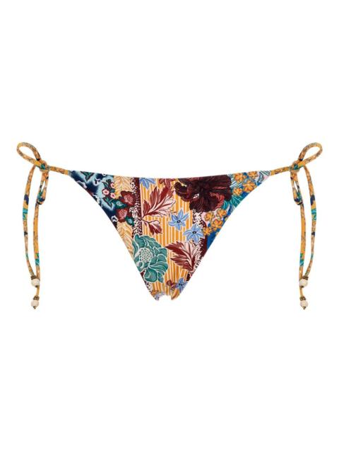 Alegria patchwork-print bikini bottoms