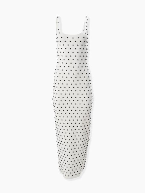 Polka Dot Beaded Midi Dress