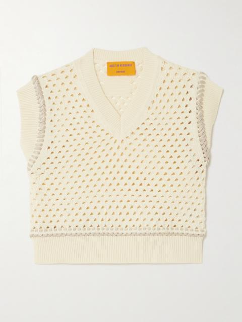 Cropped Open-knit Cotton Vest