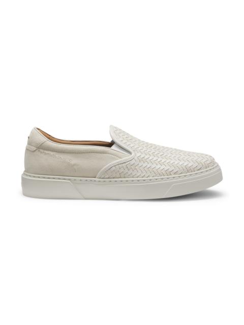 GARY SLIP-ON TRAINERS WITH WOVEN AND PLAIN SUEDE
