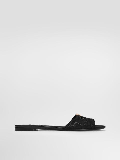 Lace flat slides