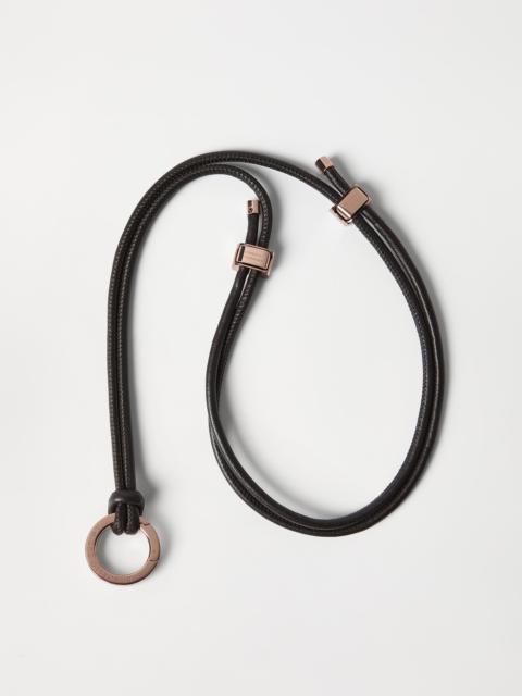 Leather glasses cord with monili