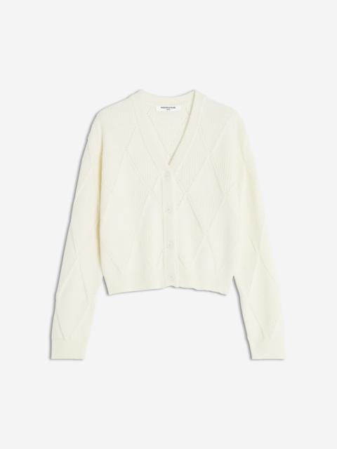 TEXTURED WOOL ARGYLE CARDIGAN