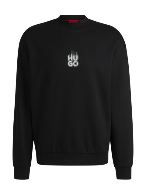 COTTON-TERRY SWEATSHIRT WITH STACKED SMOKE LOGO PRINTS