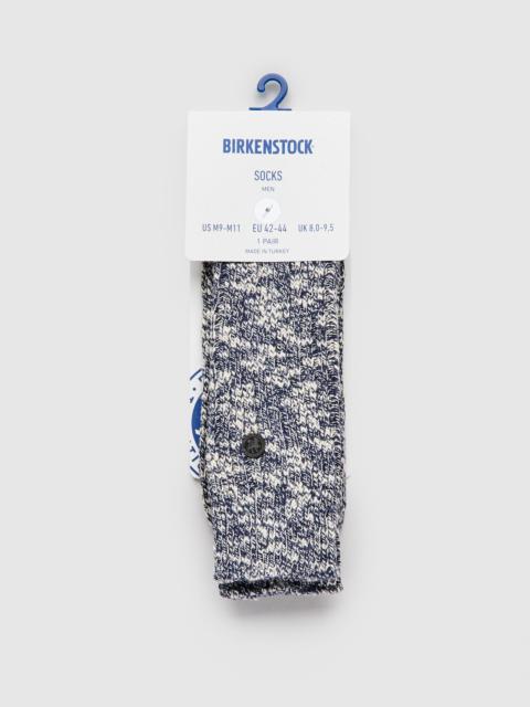 Cotton Slub Crew Sock in Blue