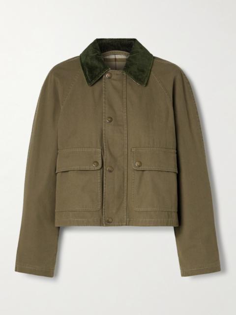 Corduroy-trimmed Cotton-twill Jacket
