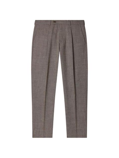 pleated pocket tapered trousers