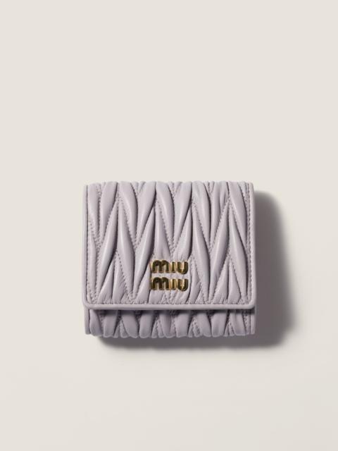 Small matelassé nappa leather wallet