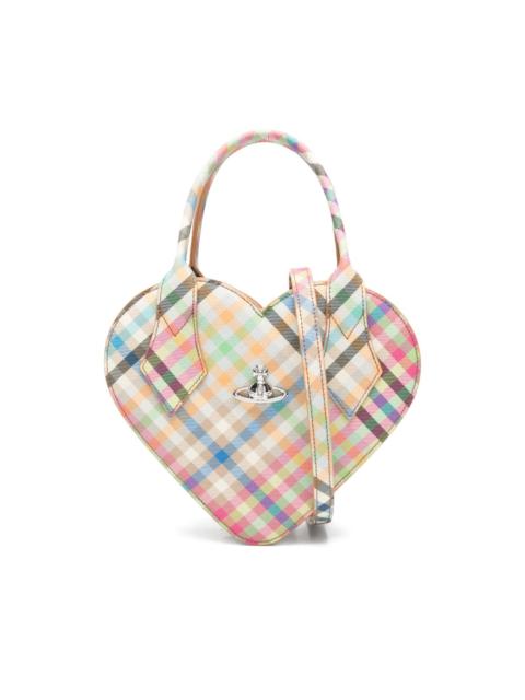 Josephine heart plaid tote bag