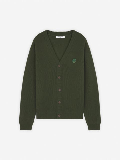 BOLD FOX HEAD PATCH  COMFORT RIBBED CARDIGAN
