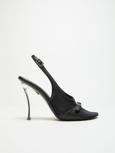 Mesh slingback heels - Black