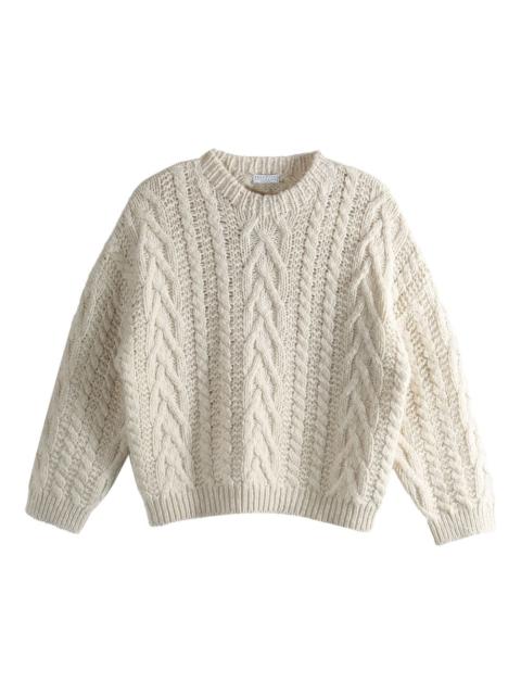 cable-knit sweater