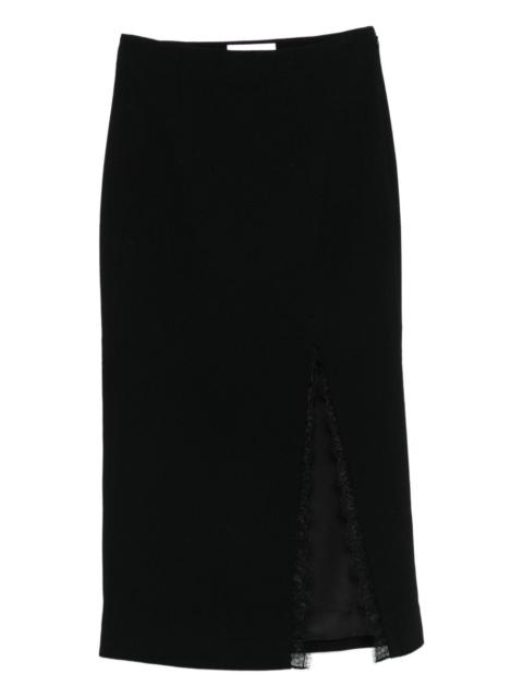 lace-insert pencil skirt