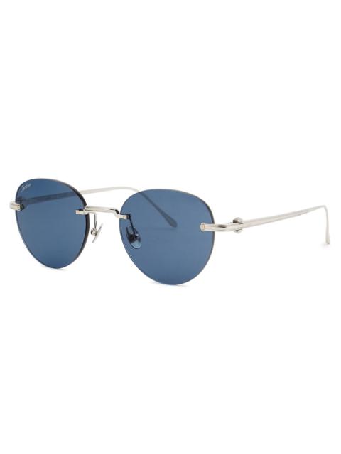 Cartier Pasha De Cartier Titanium Sunglasses, Sunglasses, Silver-tone