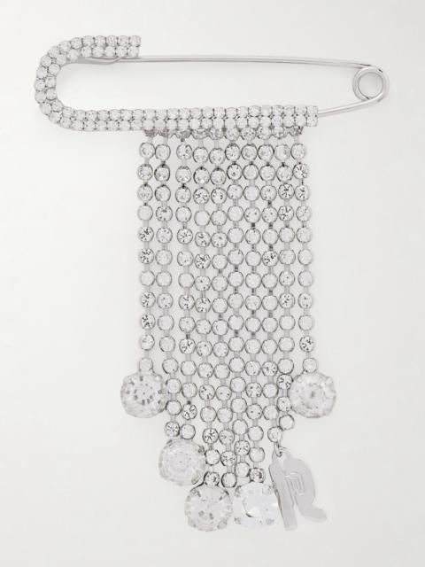 Silver-tone Crystal Brooch