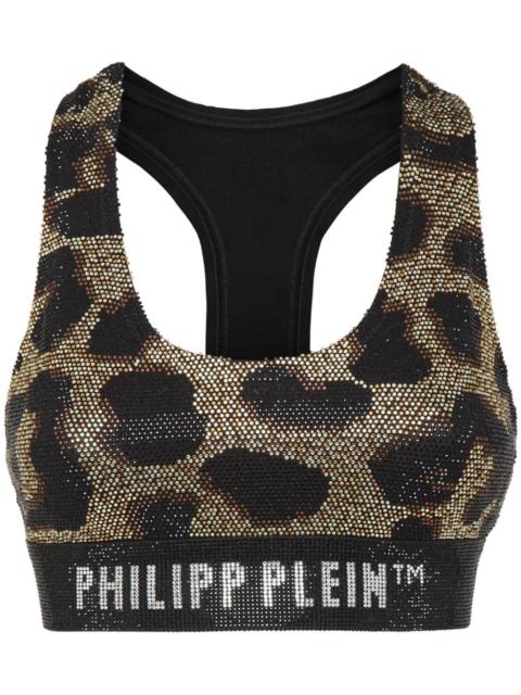 leopard-print cropped top