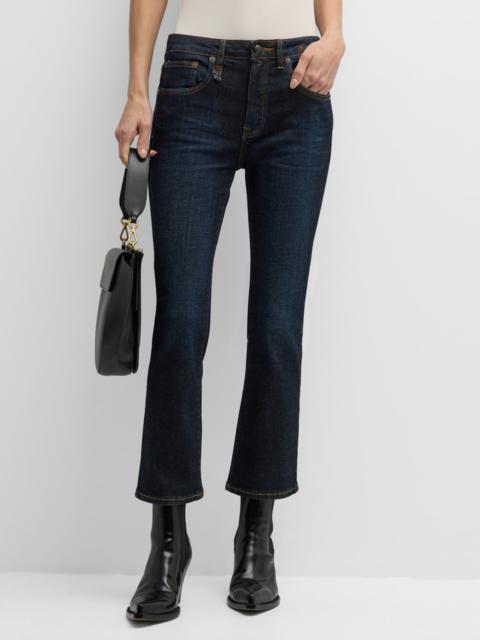 Mid-Rise Straight Kick Ankle Jeans