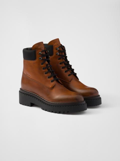 Leather and Re-Nylon booties