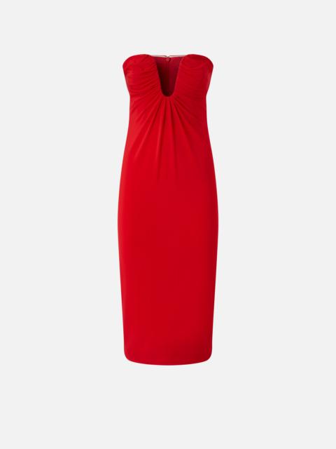 EVENING MIDI DRESS WITH CONTOURED NECKLINE