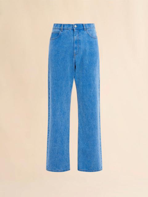 BLUE ORGANIC DENIM WIDE-LEG JEANS