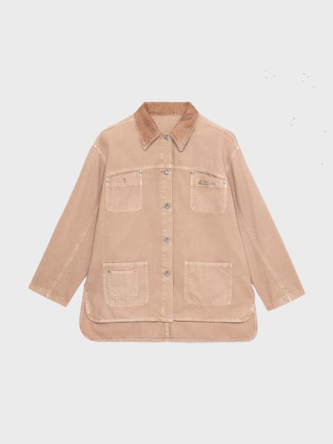 COTTON JACKET WITH BLUMARINE RHINESTONE LOGO