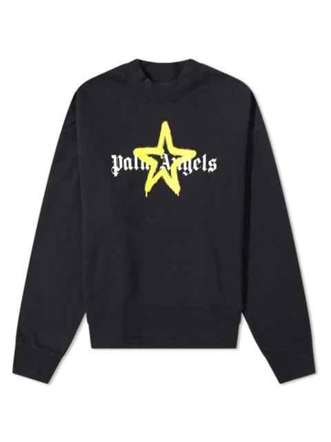 Palm Angels Star Sprayed Logo Crew Sweat