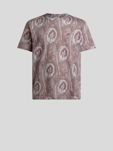 COTTON T-SHIRT WITH FLORAL PAISLEY MOTIF