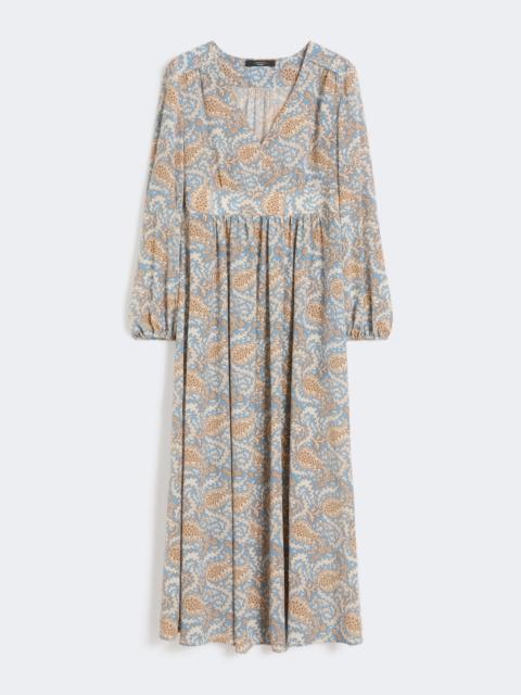 Printed silk dress - LIGHT BLUE