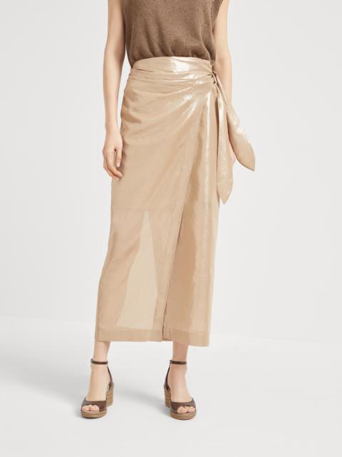 Lamé cotton gauze sarong skirt