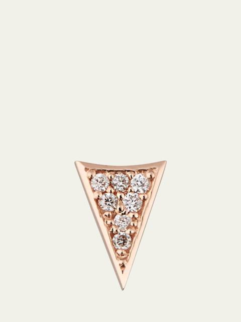 14K Gold Triangle Stud Earring with Diamonds