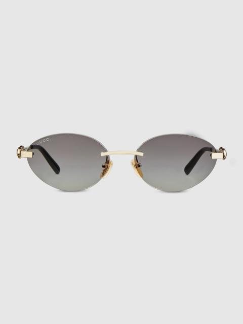 Frameless oval sunglasses