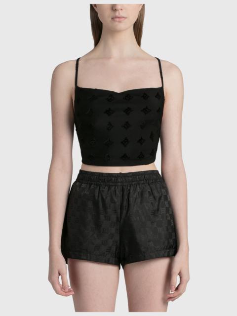 VELOUR MONOGRAM STRAPS TOP