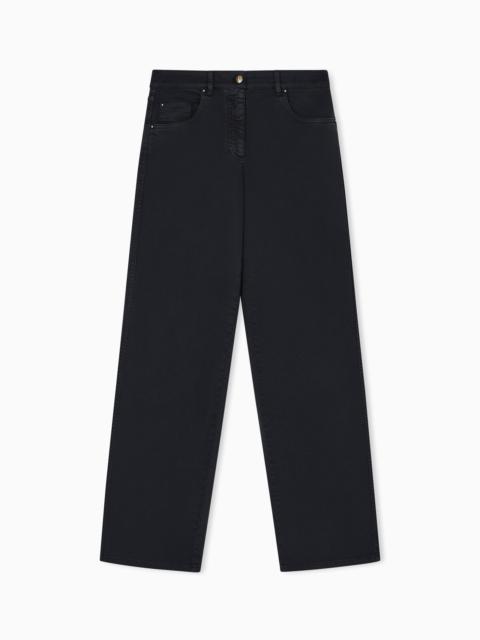 STRETCH-COTTON DENIM TROUSERS