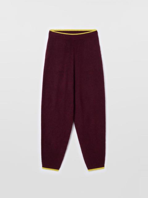 KNIT ELASTIC PANTS / burnt aubergine