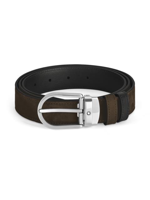 HORSESHOE 30 MM REVERSIBLE BELT IN SUEDE LEATHER