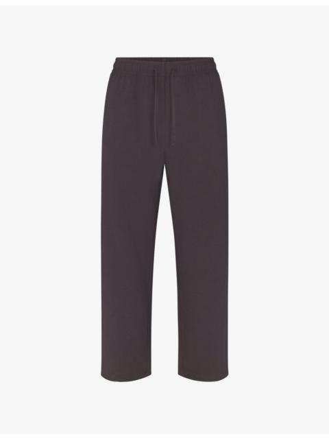 Soft-knit lounge straight-leg relaxed-fit cotton-blend jogging bottoms