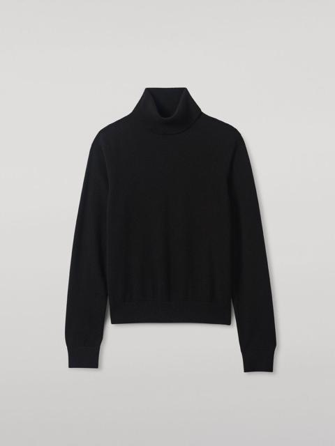 Classic Cashmere Black Roll Neck Jumper