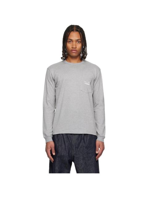 Gray Cotton Jersey Garment Print T-shirt