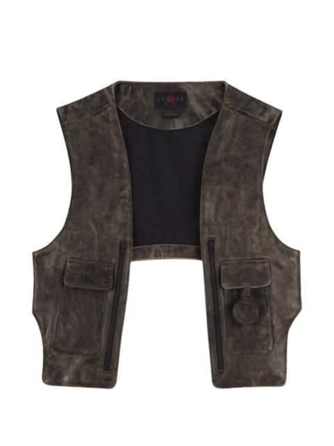 x J Balvin leather vest